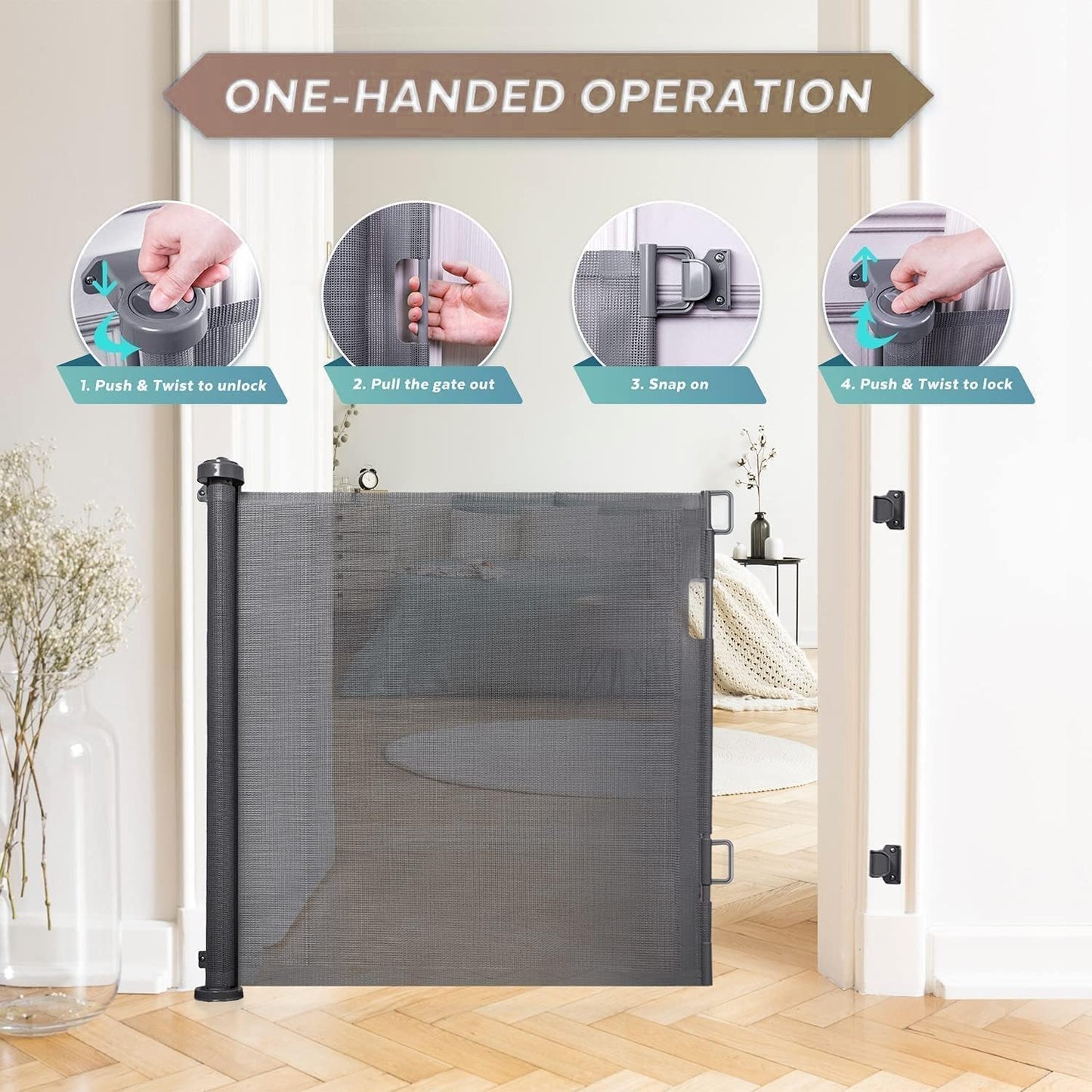 Easy Install Baby Gate with Automatic Lock System