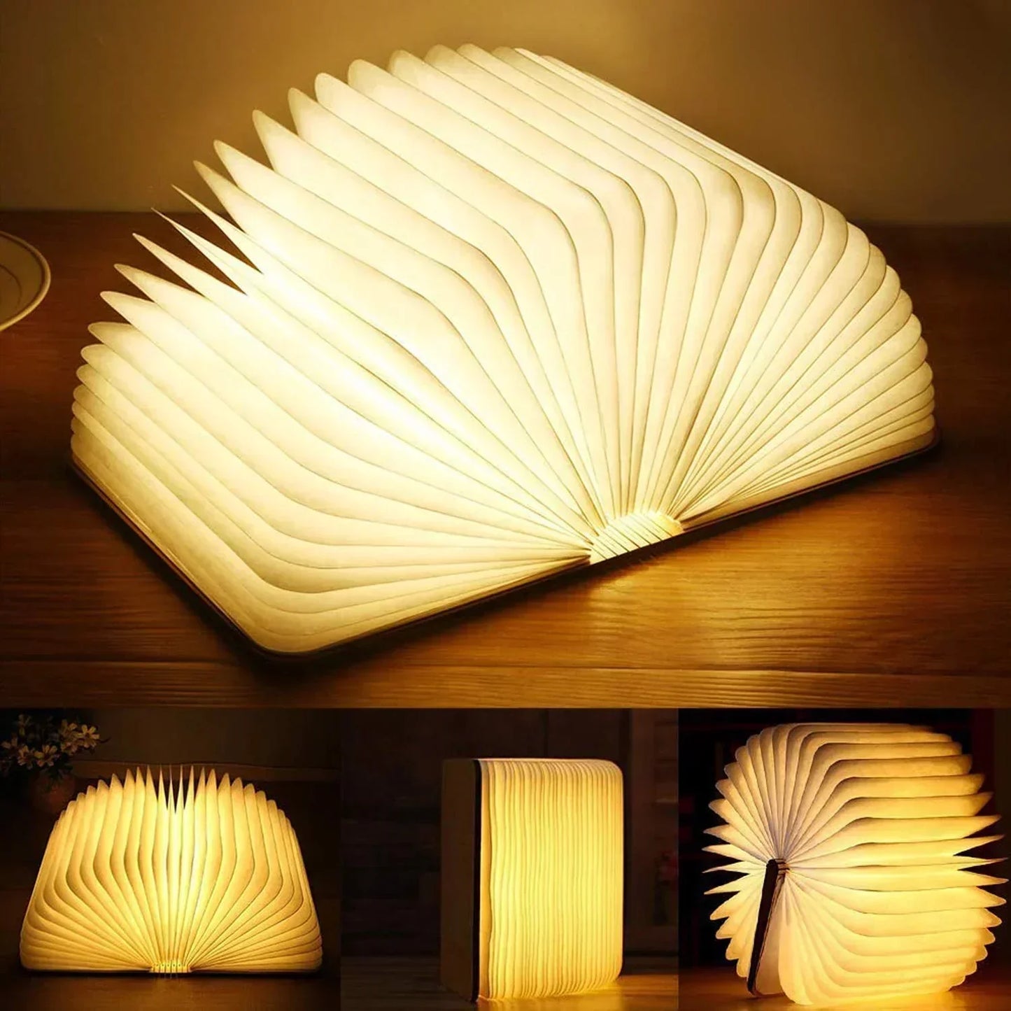 Compact Book Style LED Desk Lamp Dimmable Light