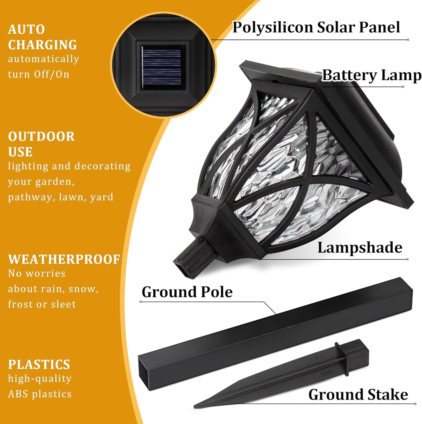 Bright Solar Powered Garden Path Lights Set