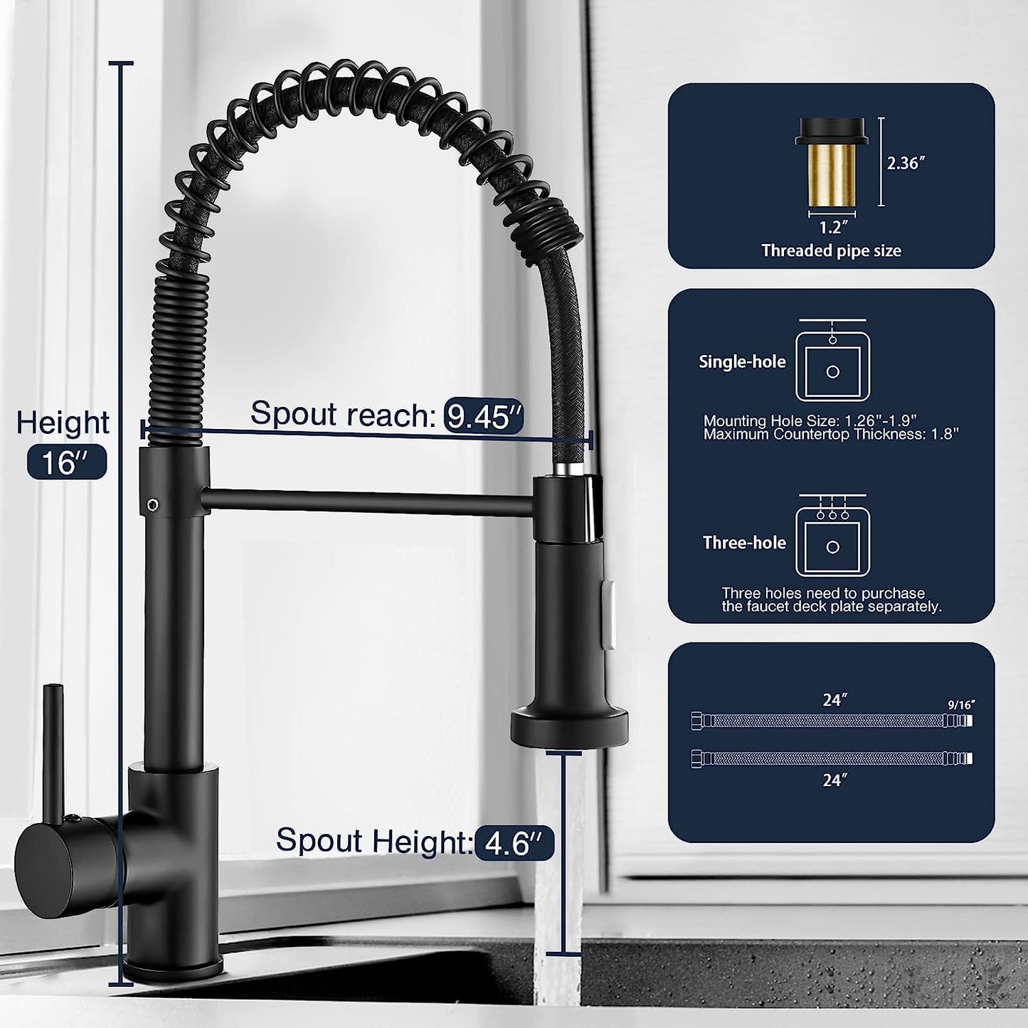 Stainless Steel Kitchen Faucet With Pull Out Sprayer