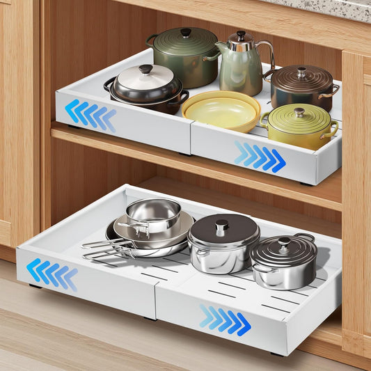 2 Pack Sliding Kitchen Storage Drawers - Pexav