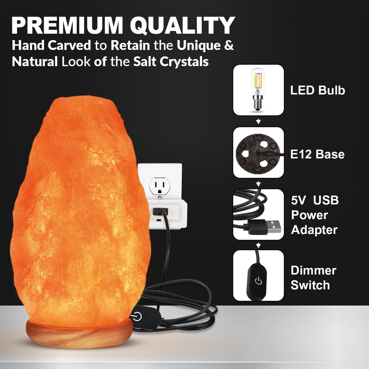 Natural Pink Salt Table Lamp