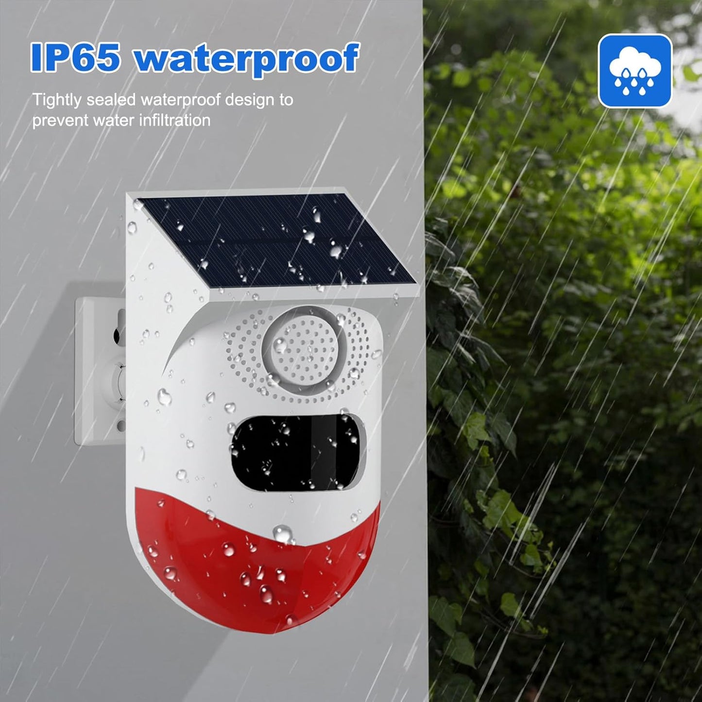 Wireless Outdoor Security Alarm with Siren and Flashing Light