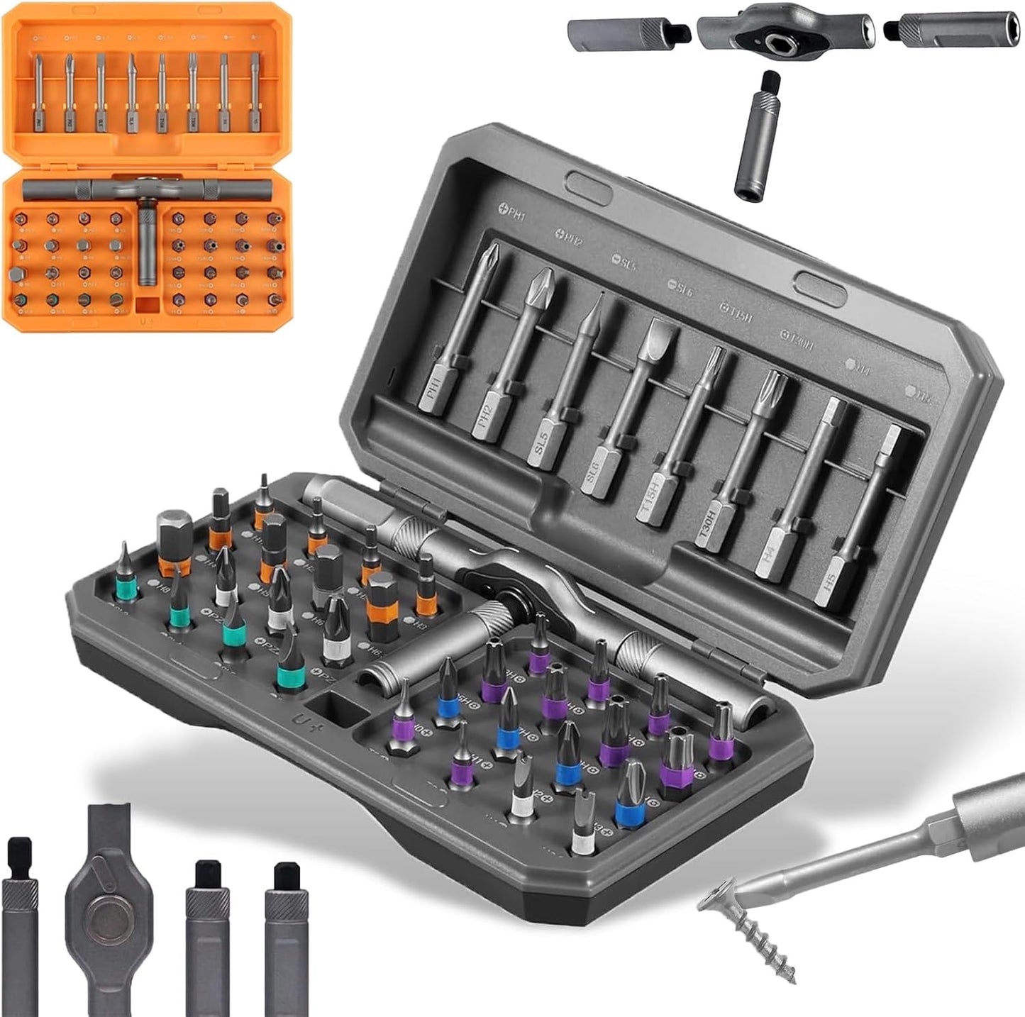 Compact 42-Piece Screwdriver Kit with Magnetic Handle - Pexav