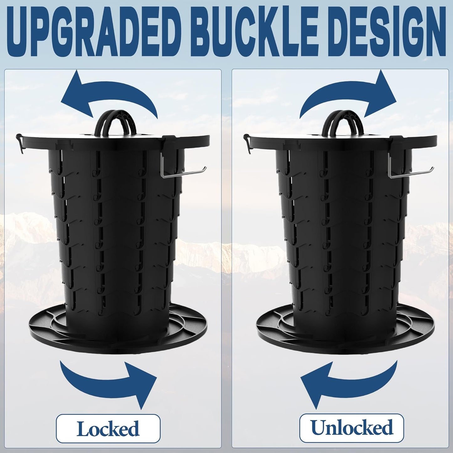 Compact Camping Toilet with Adjustable Seat