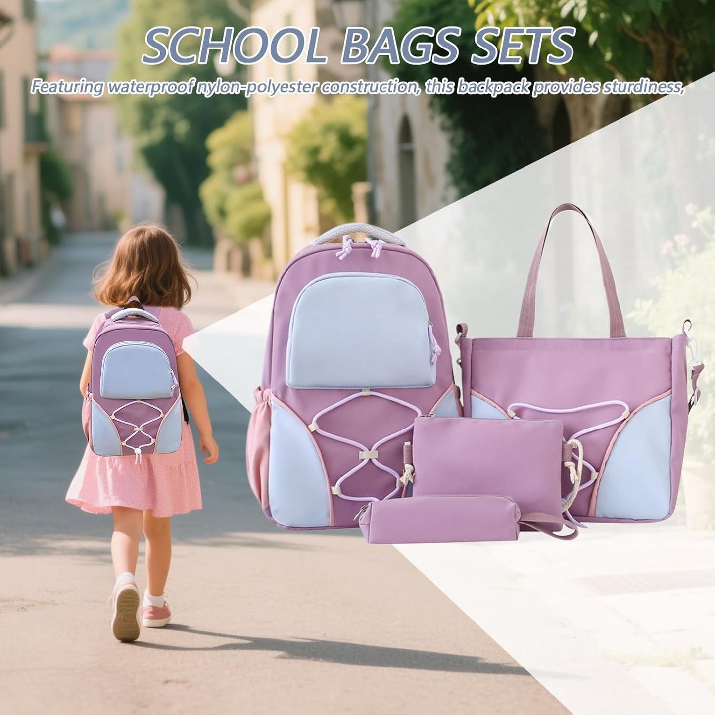 Big Kids Backpack Set with Pencil Case & Lunch Bag