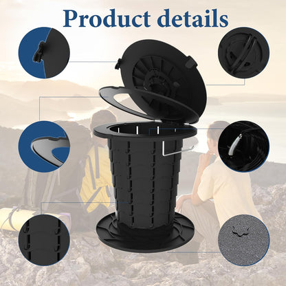 Compact Camping Toilet with Adjustable Seat