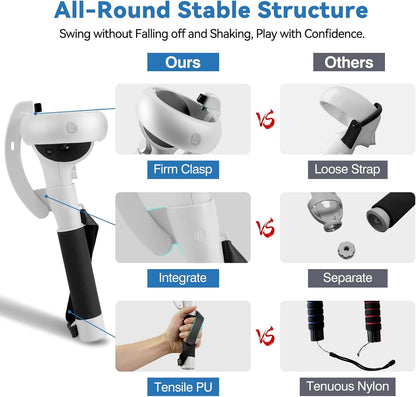 Comfortable VR Grip Extensions for Meta Quest 2