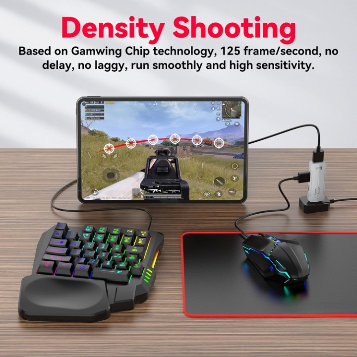 Wireless Gaming Keyboard Mouse Set with Ergonomic Pad