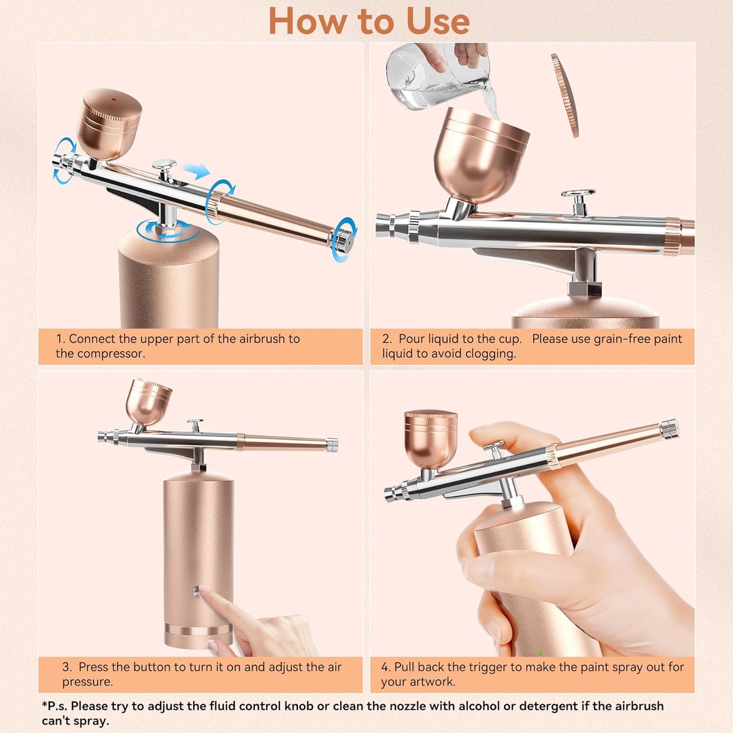 Wireless Makeup Airbrush Set