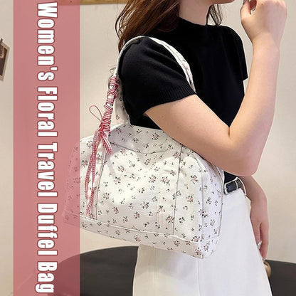 Big Cotton Travel Bag with Ribbon Detail