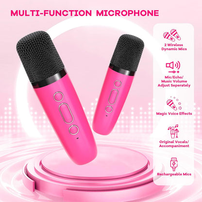 Compact Bluetooth Karaoke System with Microphones
