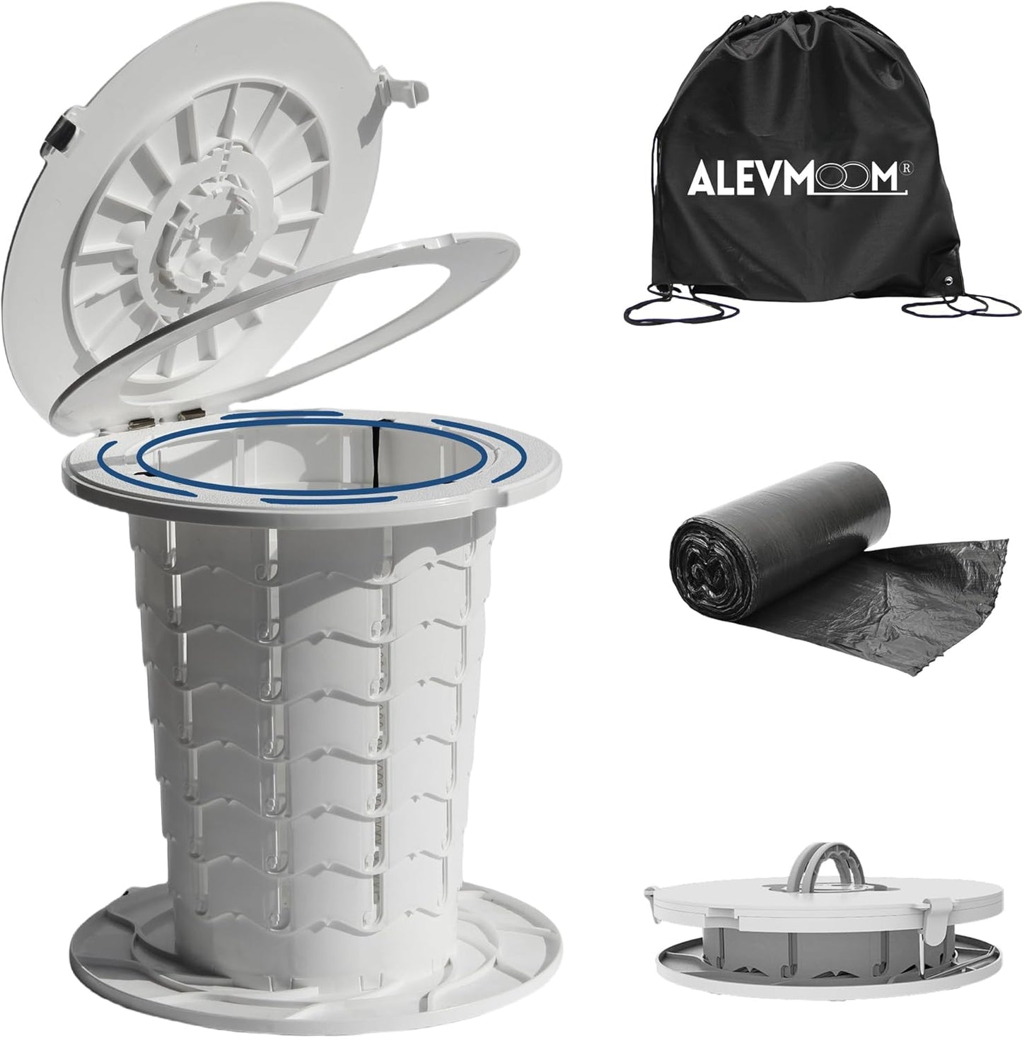 Compact Camping Toilet with Adjustable Seat