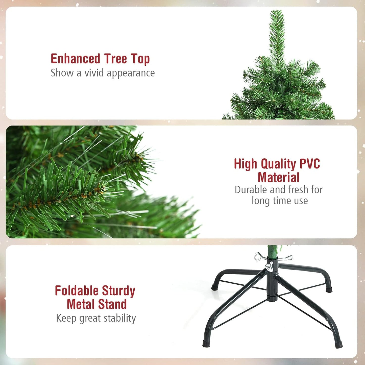 Tall 6Ft LED Lit Christmas Tree with Bright Decorations