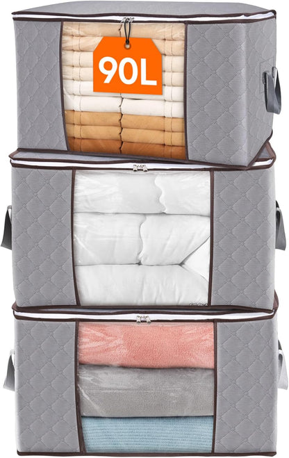 Collapsible Closet Storage Containers with Clear View Lids