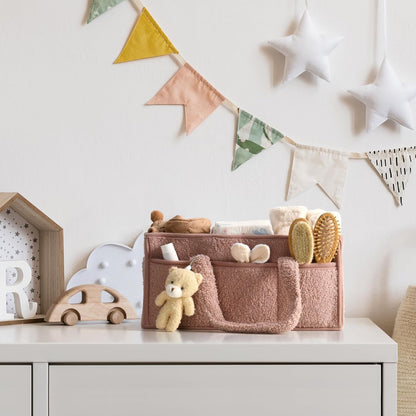 Soft Baby Diaper Caddy Storage Basket with Pockets