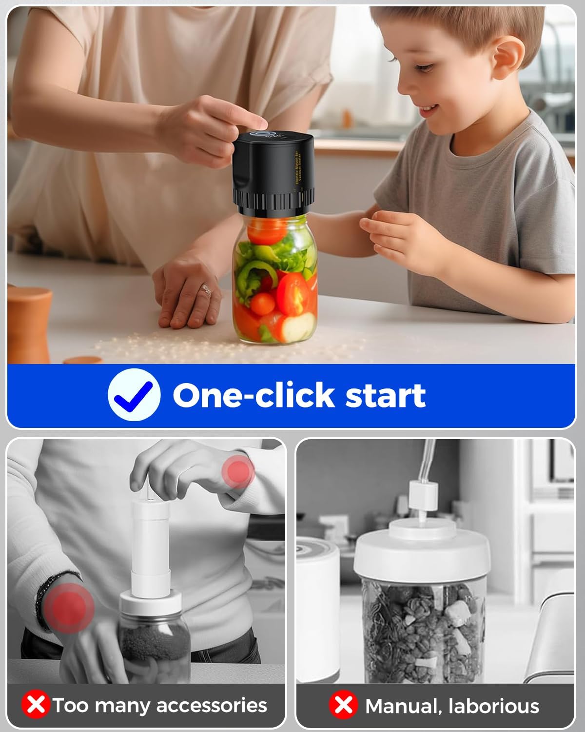 Compact Food Storage Vacuum Sealer Kit