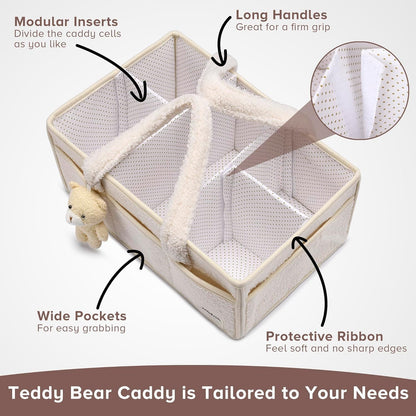 Soft Baby Diaper Caddy Storage Basket with Pockets