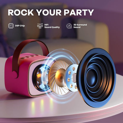 Compact Bluetooth Karaoke System with Microphones