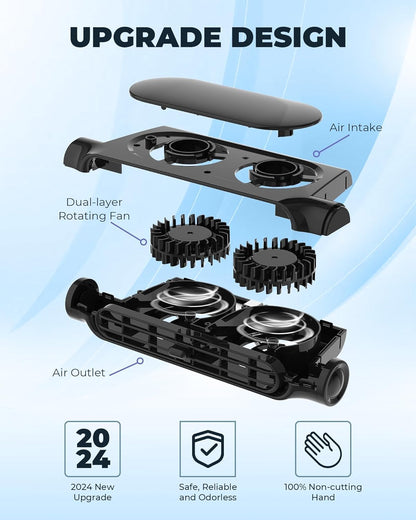 Compact Car Vent Cooler Fan with Free Mount