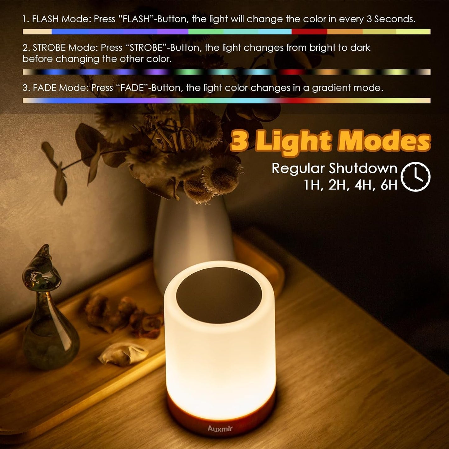 Smart Dimmable Bedside Lamp With Cordless Remote