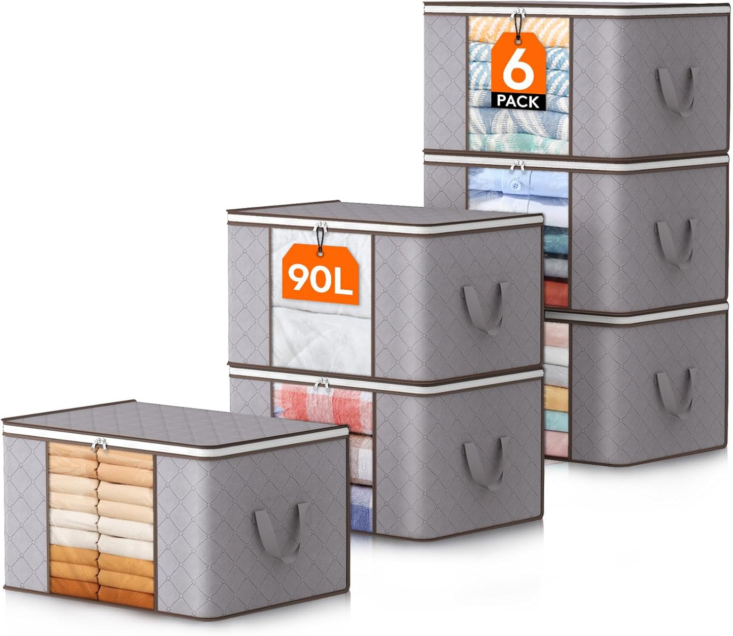 Collapsible Closet Storage Containers with Clear View Lids - Pexav