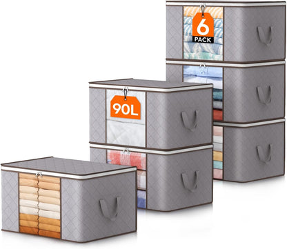 Collapsible Closet Storage Containers with Clear View Lids - Pexav