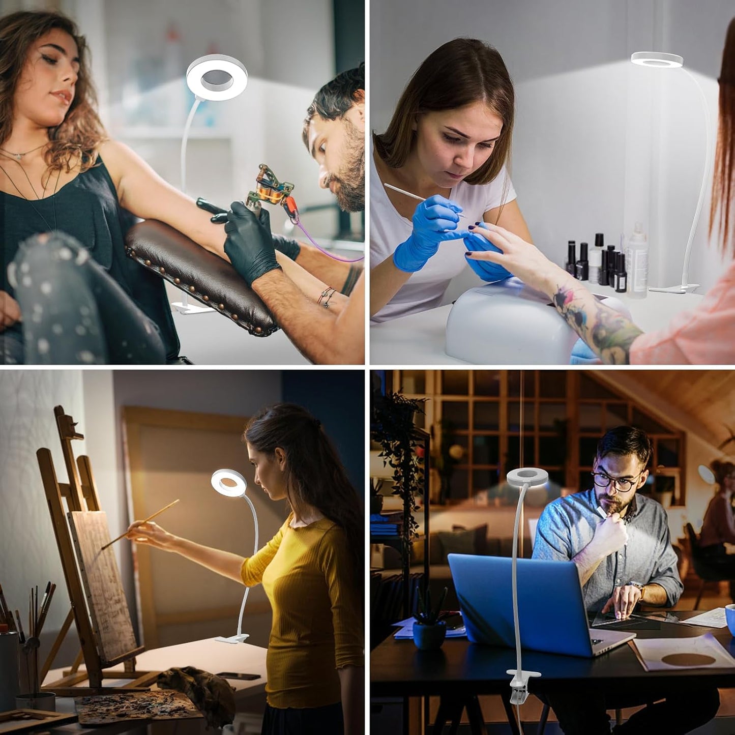 Bright Adjustable LED Office Lamp with Flexible Arm