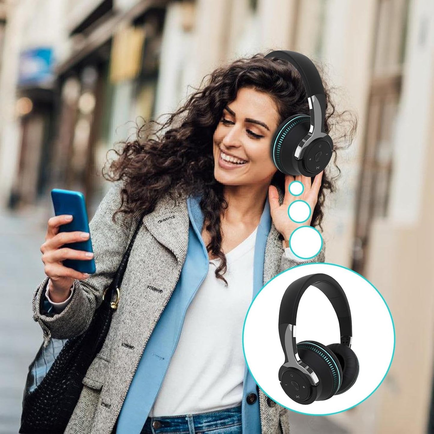 Compact Bluetooth Gaming Headset with Color Lights