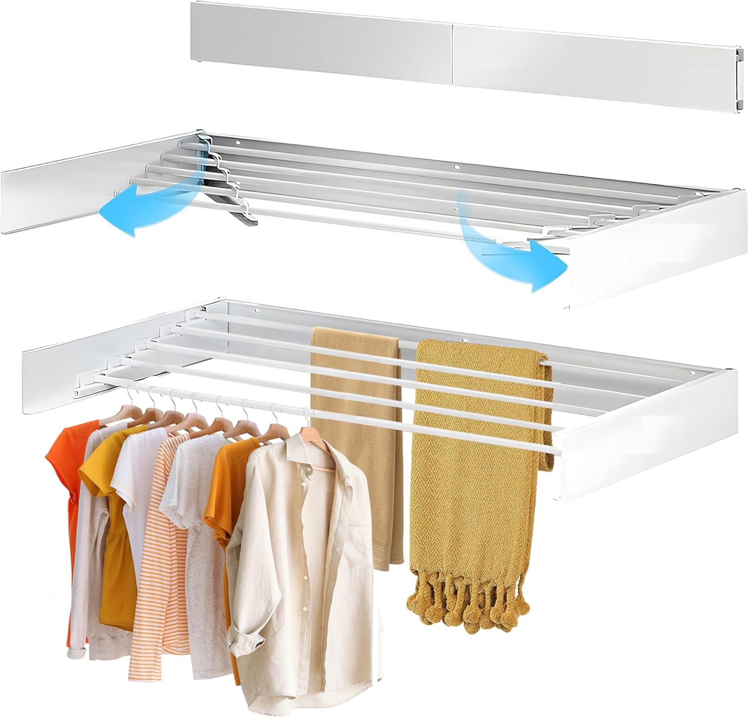 Space-Saving Folding Laundry Rack - Pexav