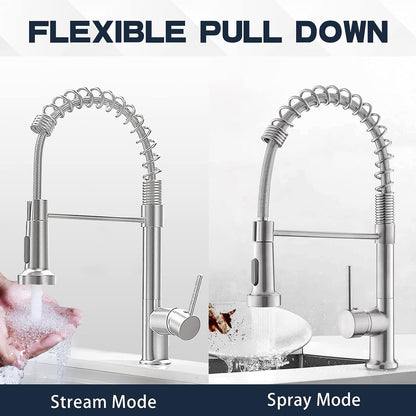 Stainless Steel Kitchen Faucet With Pull Out Sprayer