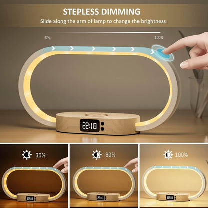 Smart LED Nightstand Lamp with Clock