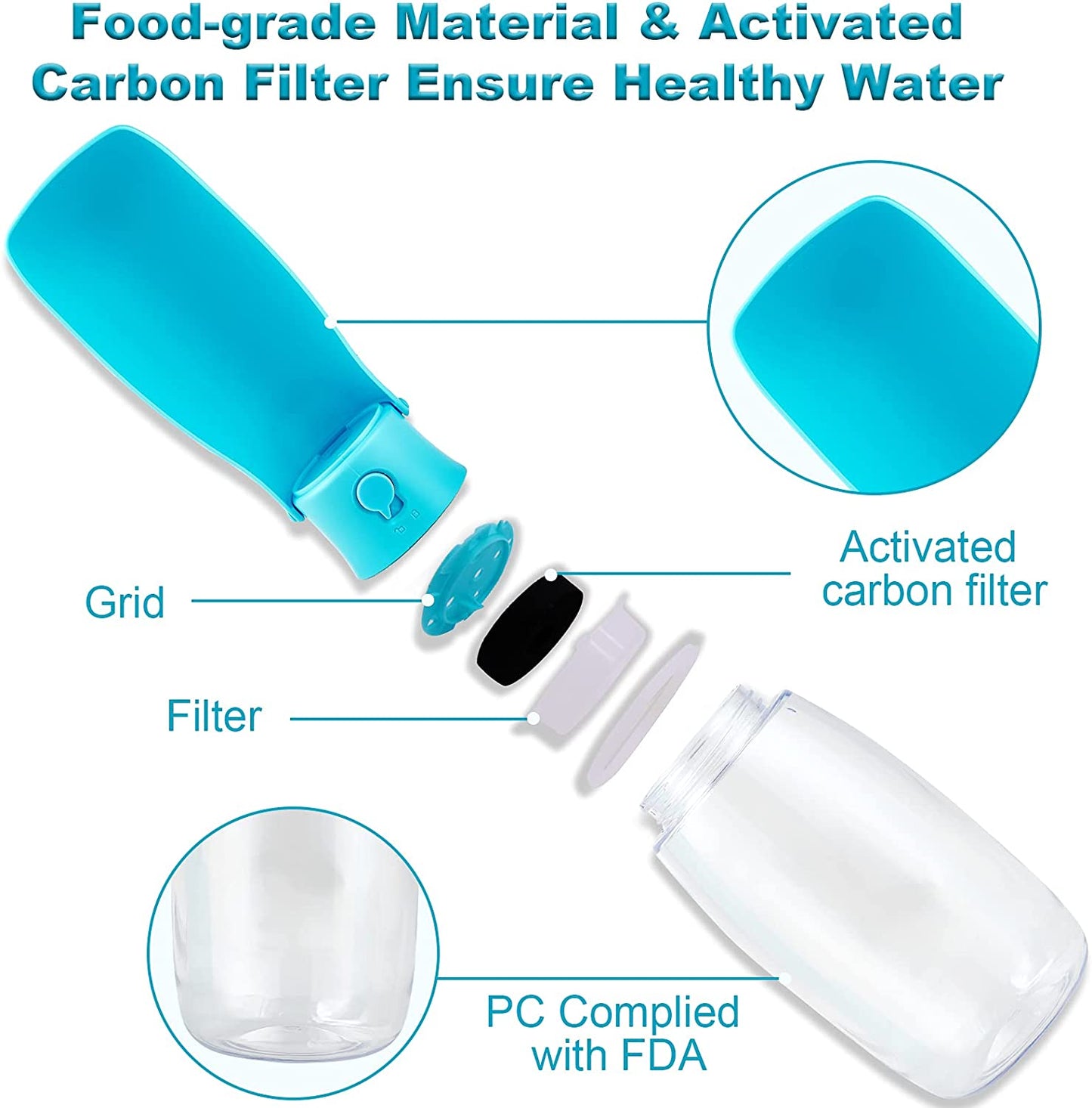 Compact Pet Water Bottle Feeder