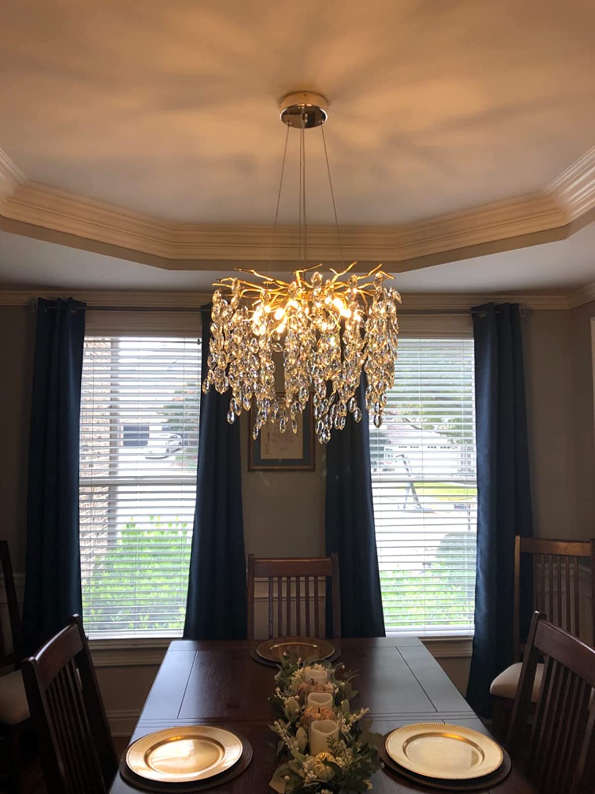 Elegant Crystal Drop Ceiling Lamp Indoor Light Fixture