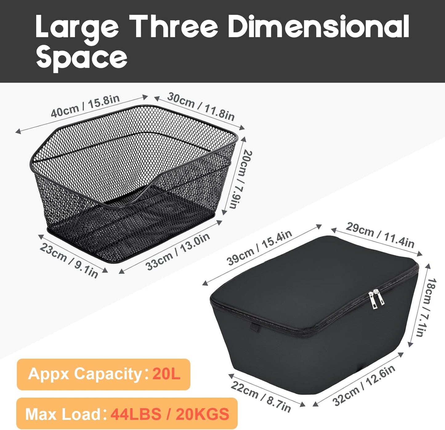 Waterproof Bicycle Storage Basket with Weatherproof Lid