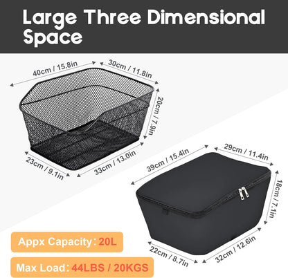Waterproof Bicycle Storage Basket with Weatherproof Lid