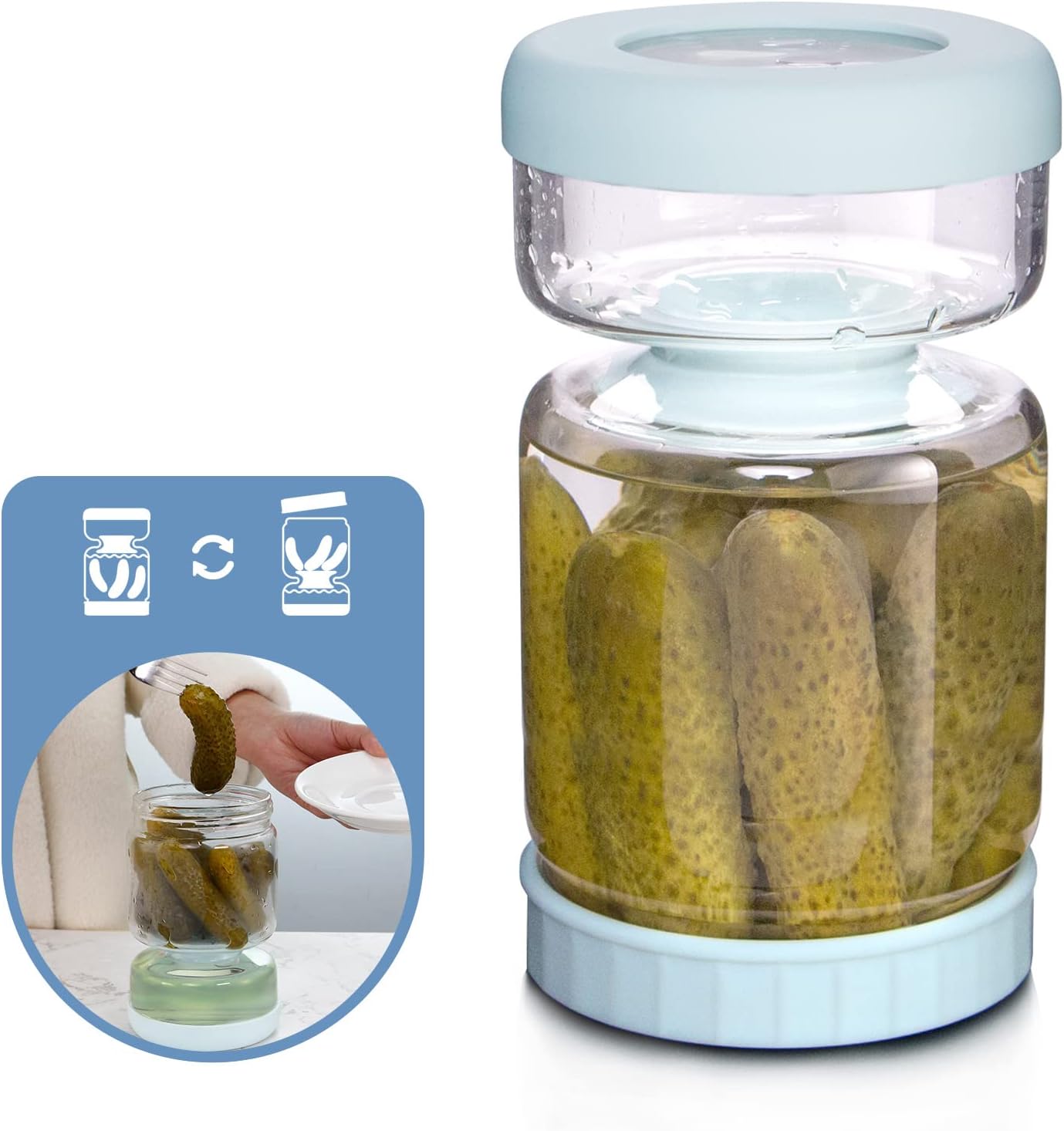 Clear Food Storage Pickle Keeper Jar - Pexav