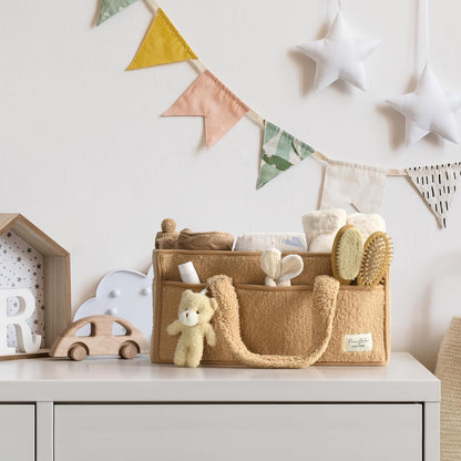 Soft Baby Diaper Caddy Storage Basket with Pockets