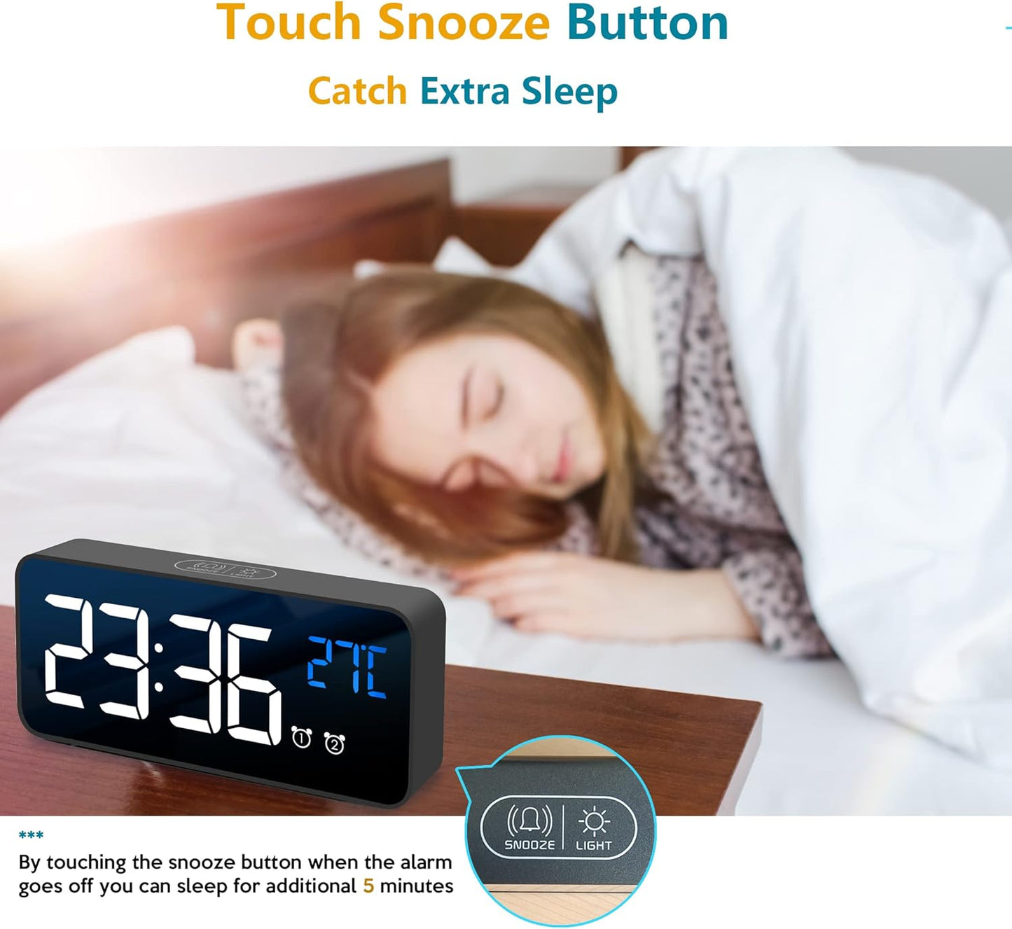 Large Display Digital Calendar Clock with Alarm Reminders
