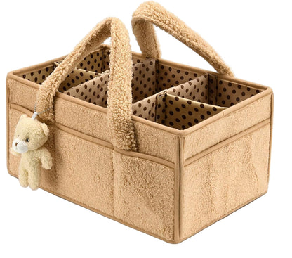 Soft Baby Diaper Caddy Storage Basket with Pockets