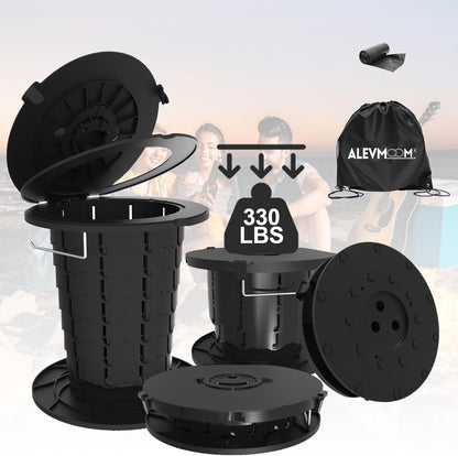 Compact Camping Toilet with Adjustable Seat