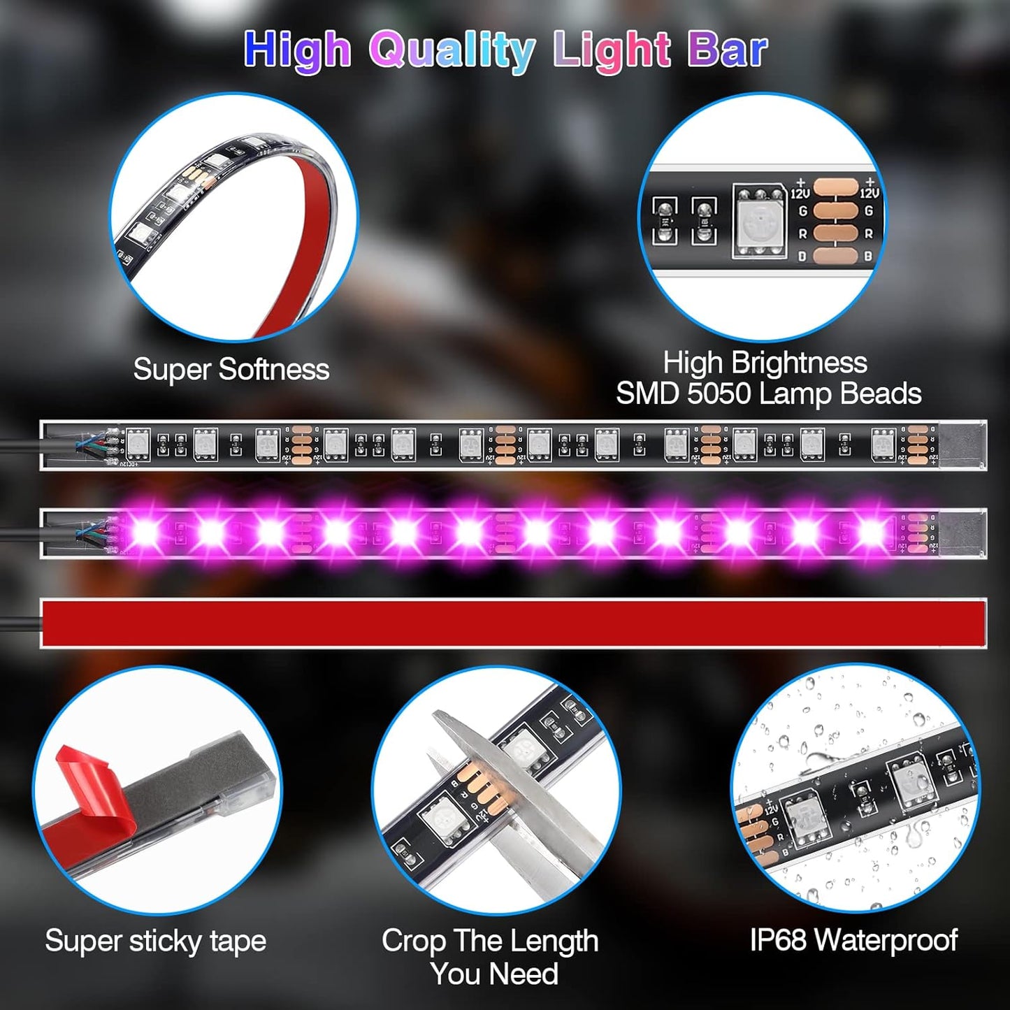Bright LED Motorcycle Lighting Kit with Signals