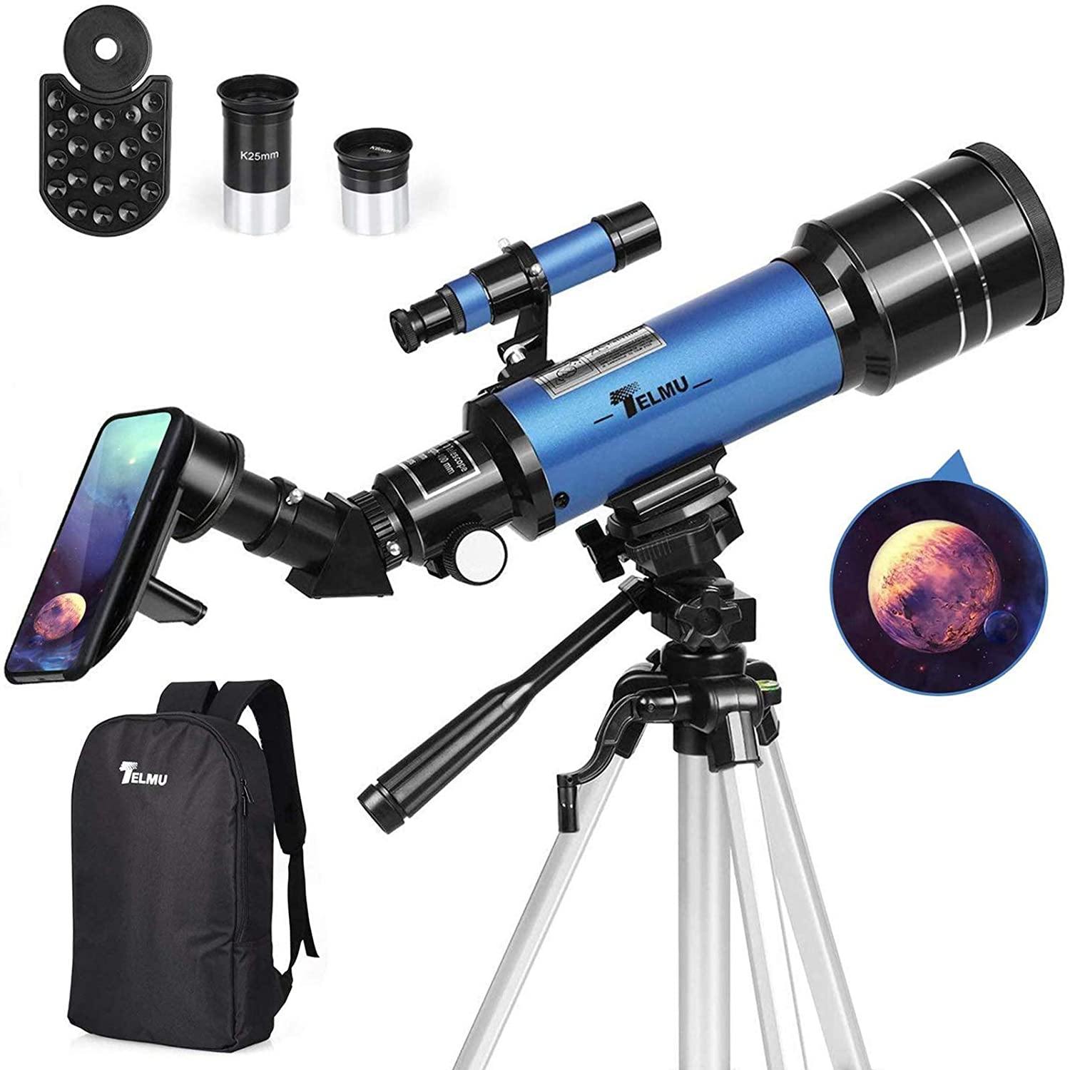 Compact 70mm Portable Telescope with Zoom Lens - Pexav