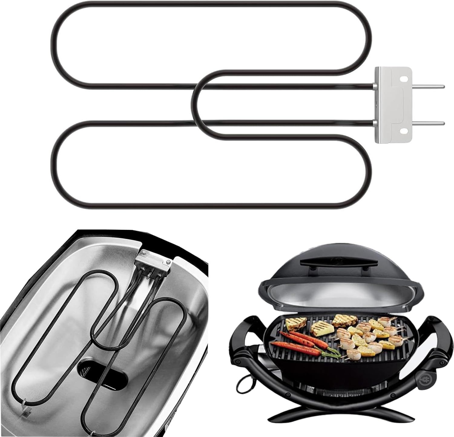 Powerful Electric BBQ Grill Heater 2200W Stainless Steel - Pexav