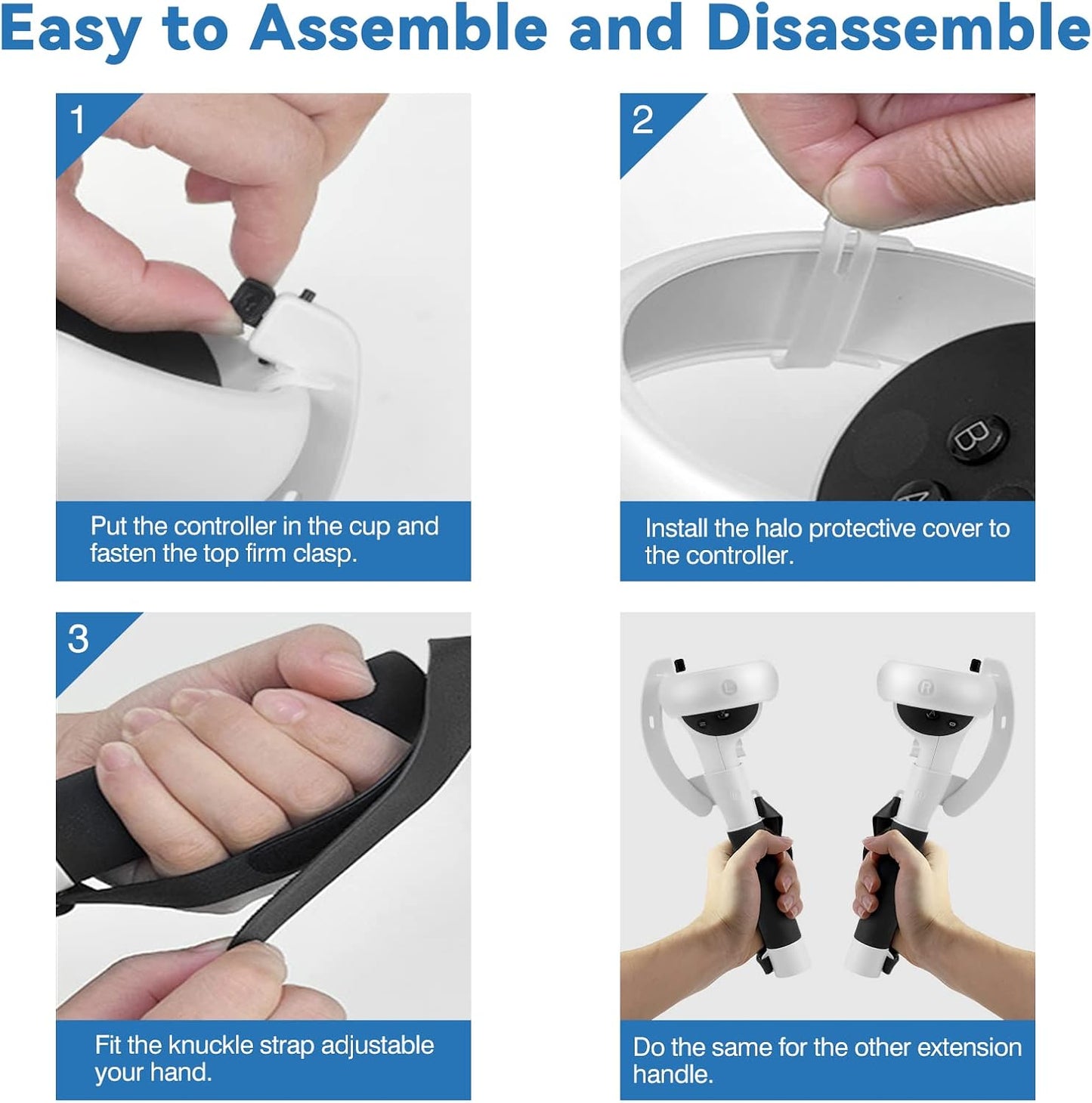 Comfortable VR Grip Extensions for Meta Quest 2