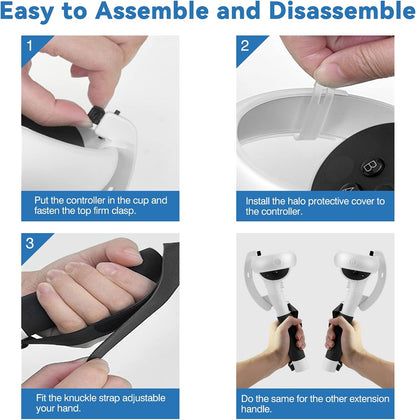 Comfortable VR Grip Extensions for Meta Quest 2