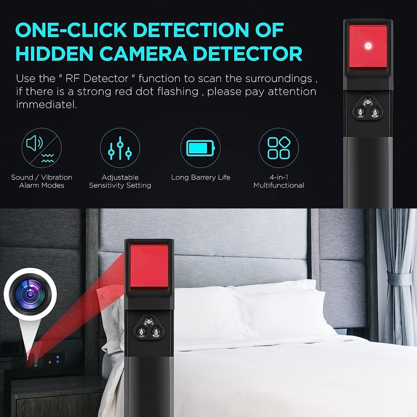 Advanced Spy Camera Finder with RF GPS Detection