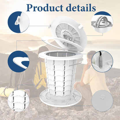 Compact Camping Toilet with Adjustable Seat