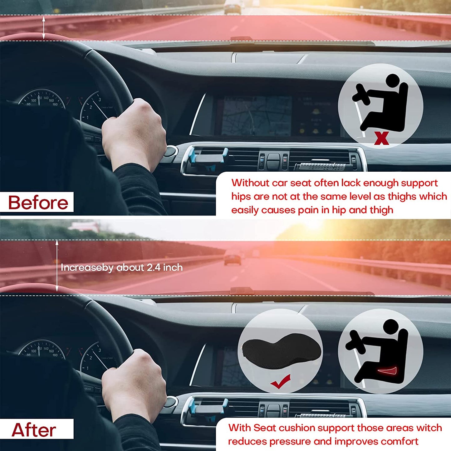 Comfortable Car Booster Cushion For Drivers