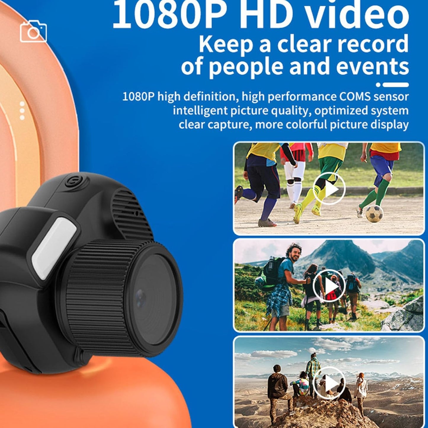 Compact HD Camera 1080P LCD Display Long Lasting Battery